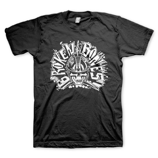 Broken Bones Skull Logo Black T-Shirt