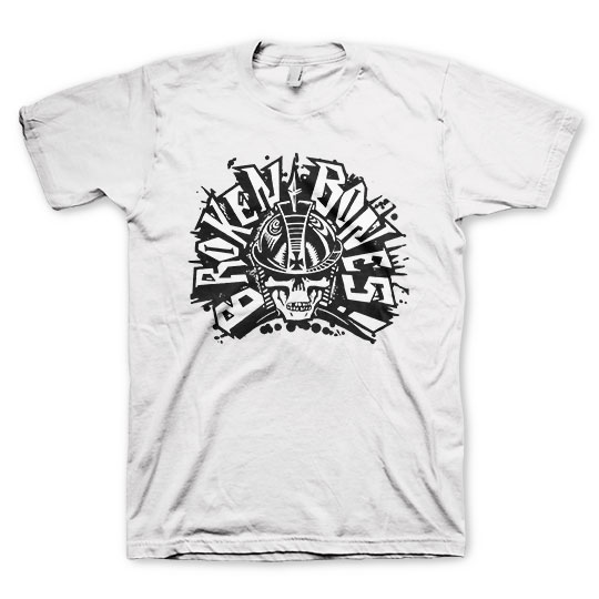 Broken Bones Skull Logo White T-Shirt