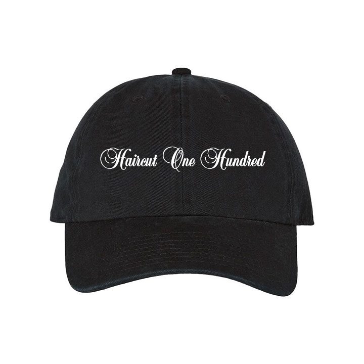 Haircut-100-Logo-1-Front-Dad-Cap-72dpi